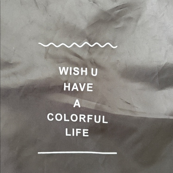 Black Drawstring Bag with Inspirational Quote - Picture 2 of 3